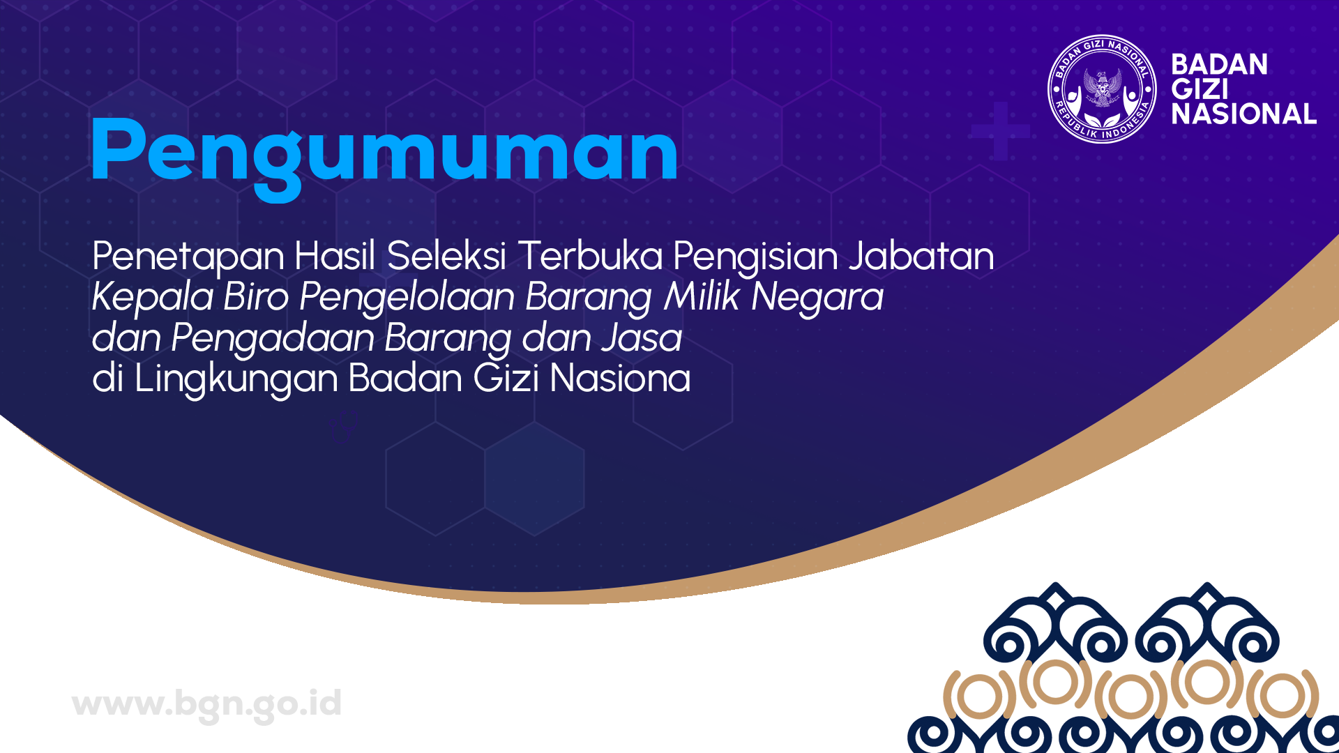 picture-Penetapan Hasil Seleksi Terbuka Pengisian Jabatan Kepala Biro Pengelolaan Barang Milik Negara dan Pengadaan Barang dan Jasa